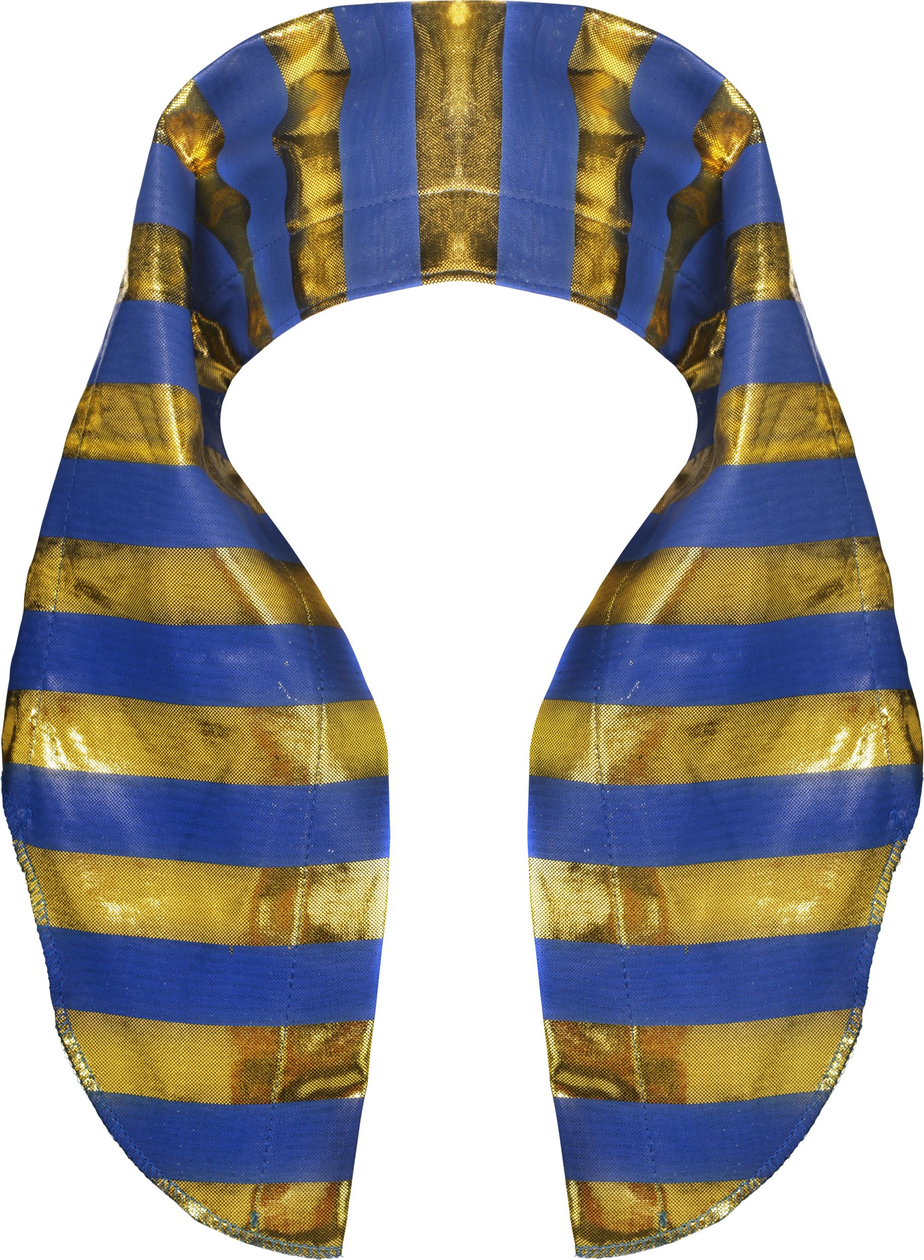 Men's Egyptian Pharaoh Black/Blue Tunic with Headpiece & Wrist Cuffs Halloween Costume, Assorted Sizes Front_Flat