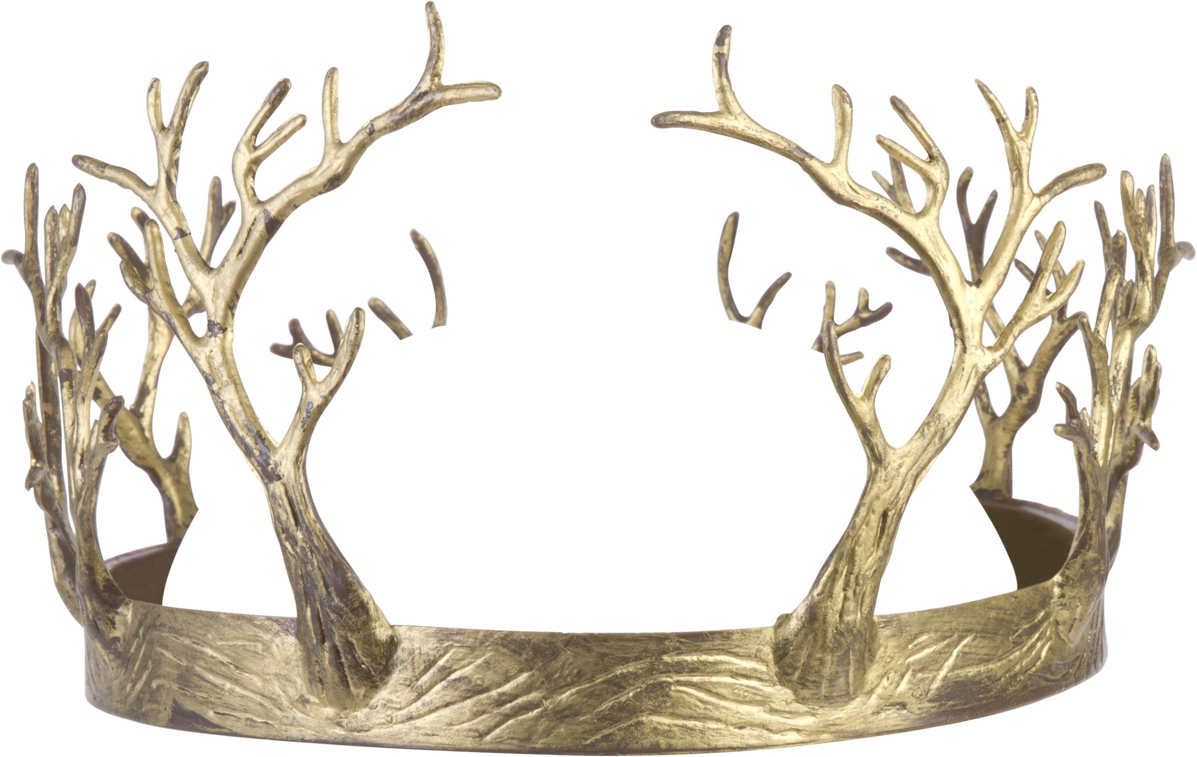 Forest Fantasy Crown Branches, Gold, One Size, Wearable Costume Accessory for Halloween Front_Flat