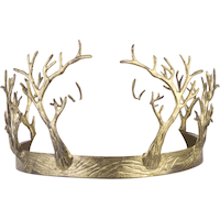 Couronne de branches, forêt fantaisiste, doré, taille unique, accessoire de costume portable pour l'Halloween Front_Flat