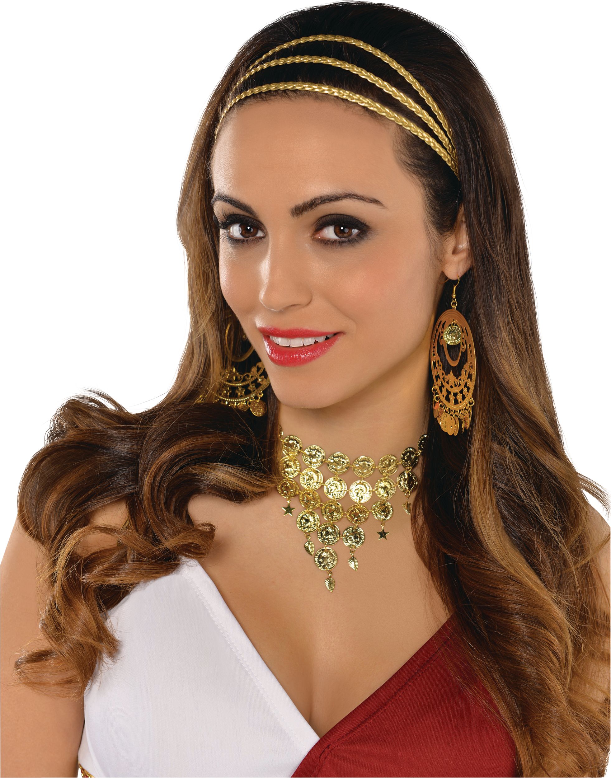 Greek Goddess Braids Headband, Gold, One Size, Wearable Costume Accessory for Halloween CloseUp