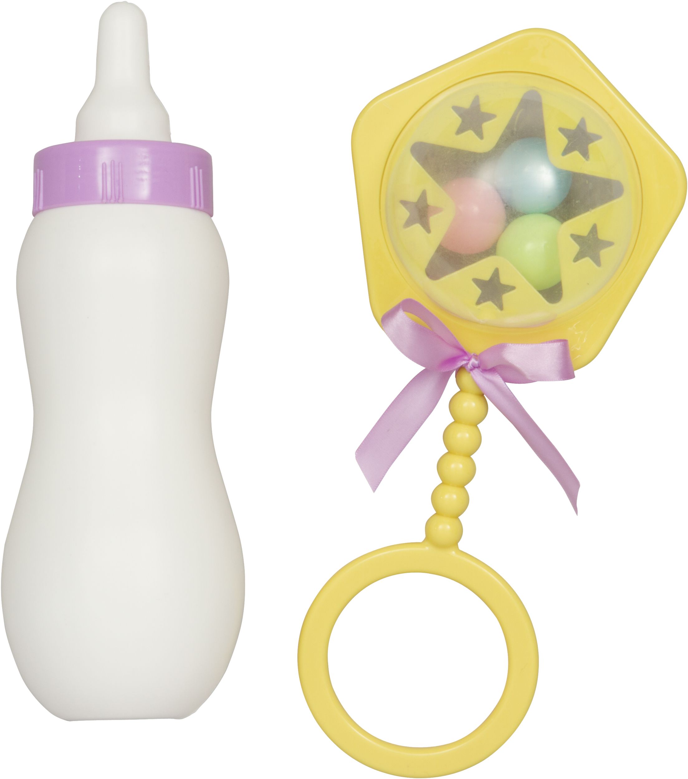 Big Baby Bottle & Rattle, White/Yellow, One Size, 2-pk, Wearable Costume  Props for Halloween