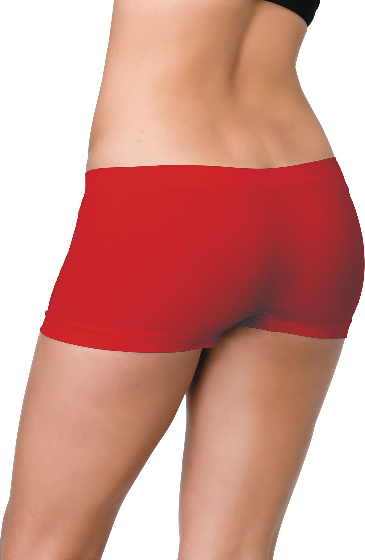 Adult Boyshorts with Stretch & Elastic Waist,  Red, One Size, Wearable Costume Accessory for Halloween Back_Angled_Left