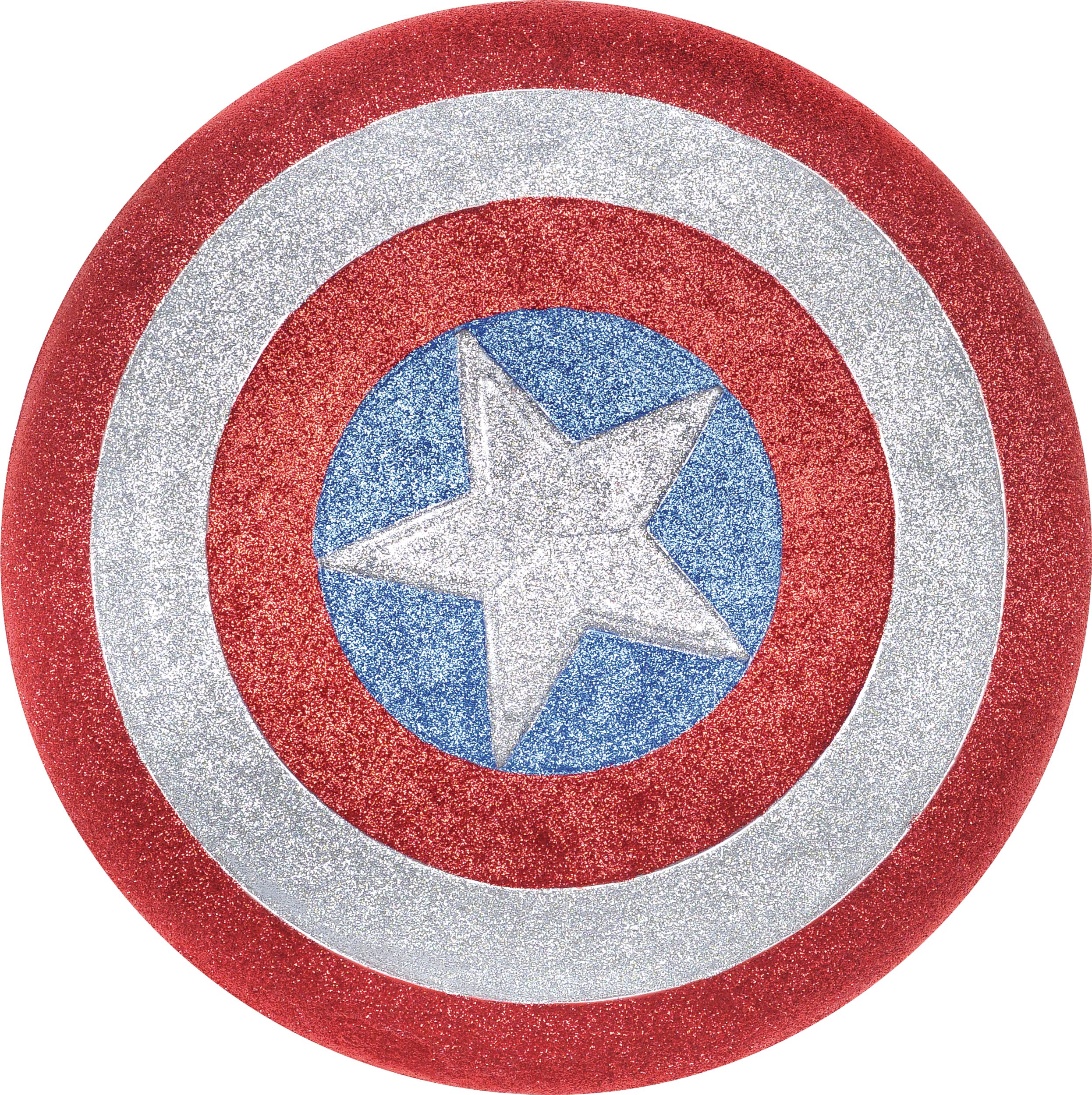 Bouclier du Capitaine America à paillettes pour enfant Overhead_Flat