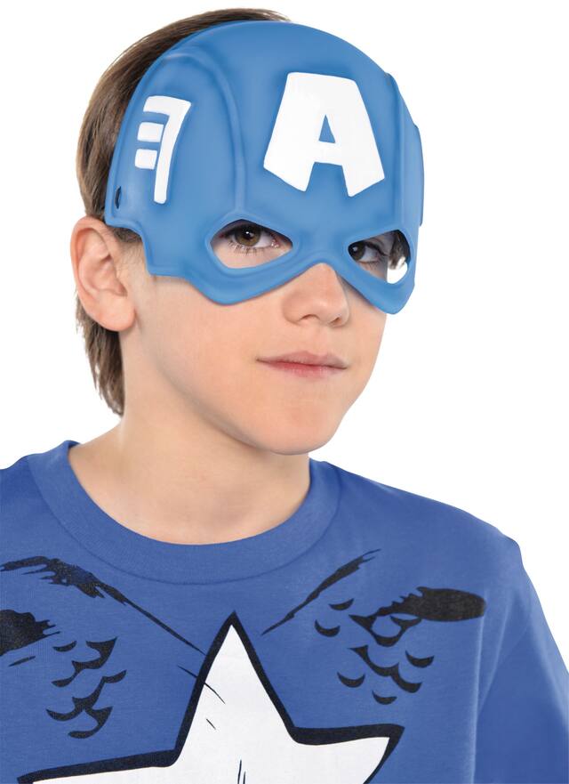 Masque en plastique du Capitaine America pour enfant Front_Angled_Right
