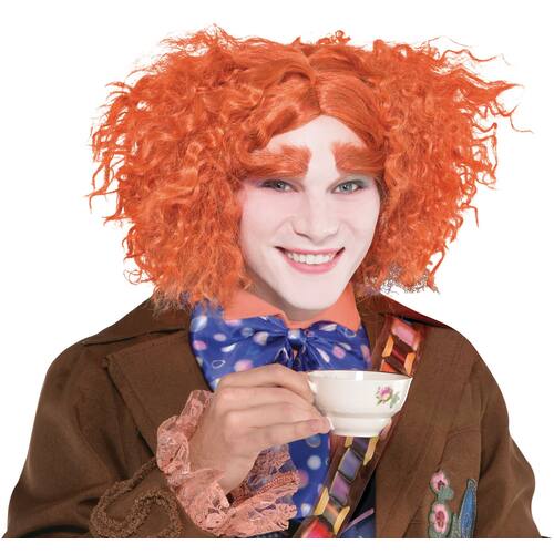 Disney Alice in Wonderland Mad Hatter Wig & Eyebrows Kit, Orange, One Size, Wearable Costume Accessory for Halloween