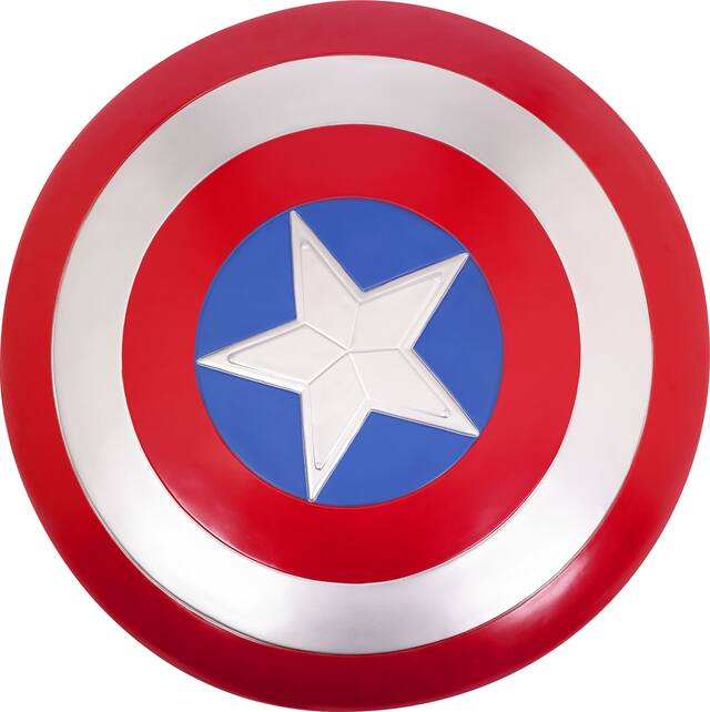 Adult Disney Marvel Captain America Shield Weapon, Red/Blue/Silver Star, 24-in, Wearable Costume Accessory for Halloween Front_Flat