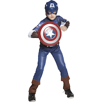 Kids' Disney Marvel Captain America Shield Weapon, Red/Blue/Silver Star, 12-in, Wearable Costume Accessory for Halloween Front_Flat