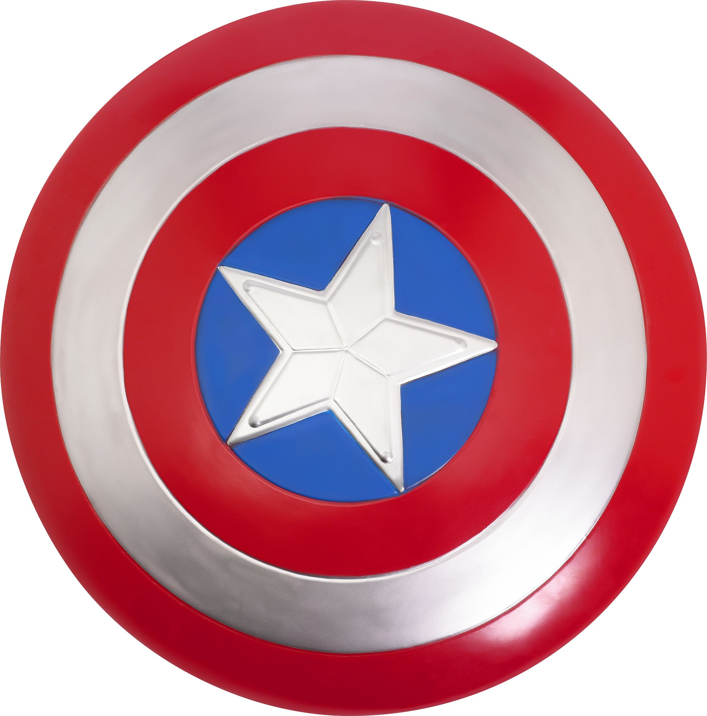 Bouclier du Capitaine America de Disney Marvel pour enfants, étoile, rouge/bleu/argenté, 12 po, accessoire de costume à porter pour l'Halloween Front_Flat