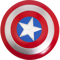 Bouclier du Capitaine America de Disney Marvel pour enfants, étoile, rouge/bleu/argenté, 12 po, accessoire de costume à porter pour l'Halloween