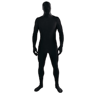 Costume moulant noir, hommes, tailles variées Front_Flat