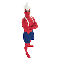 Combinaison rouge, hommes, tailles variées Front_Angled_Right