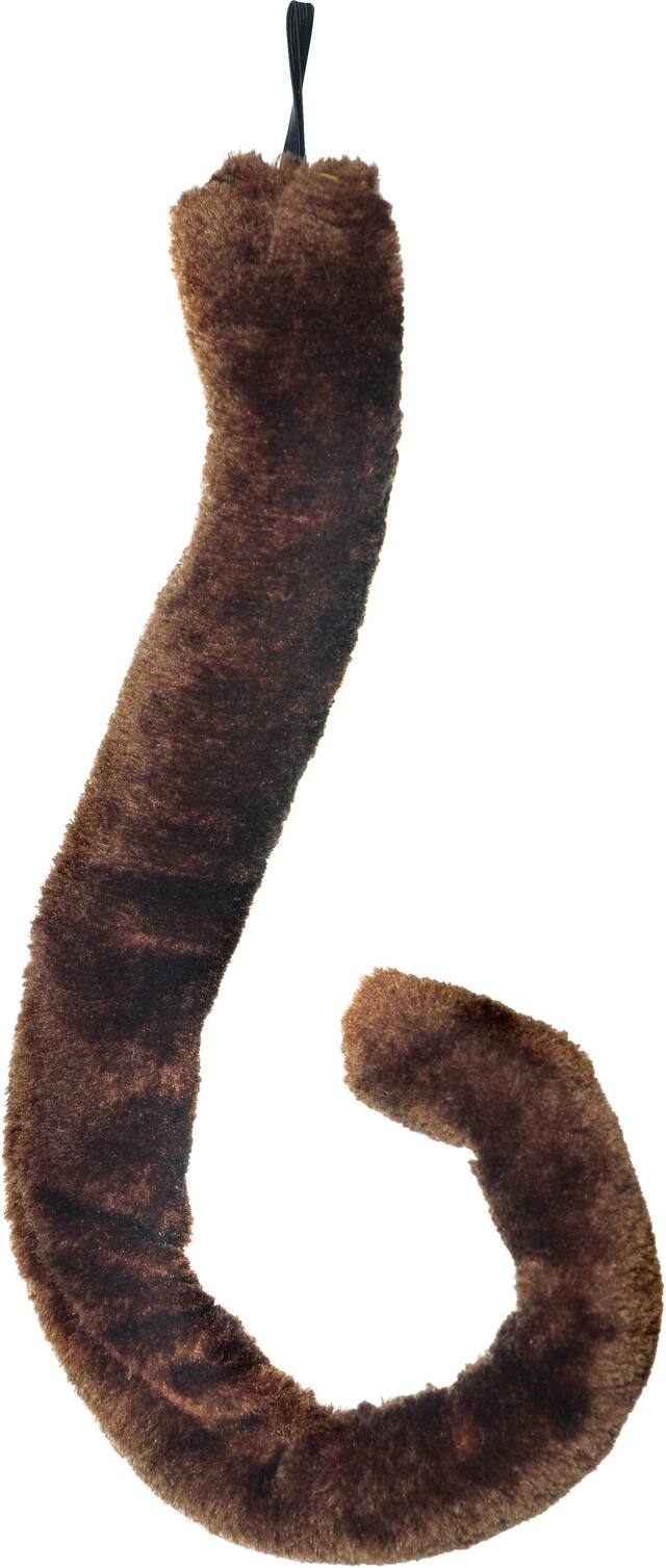 Furry Monkey Tail, Brown, 21-in, Wearable Costume Accessory for Halloween Overhead_Flat