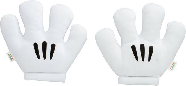 Kids' Disney Mickey Mouse Plush Hand Gloves, White, One Size, Wearable Costume Accessory for Halloween Overhead_Flat