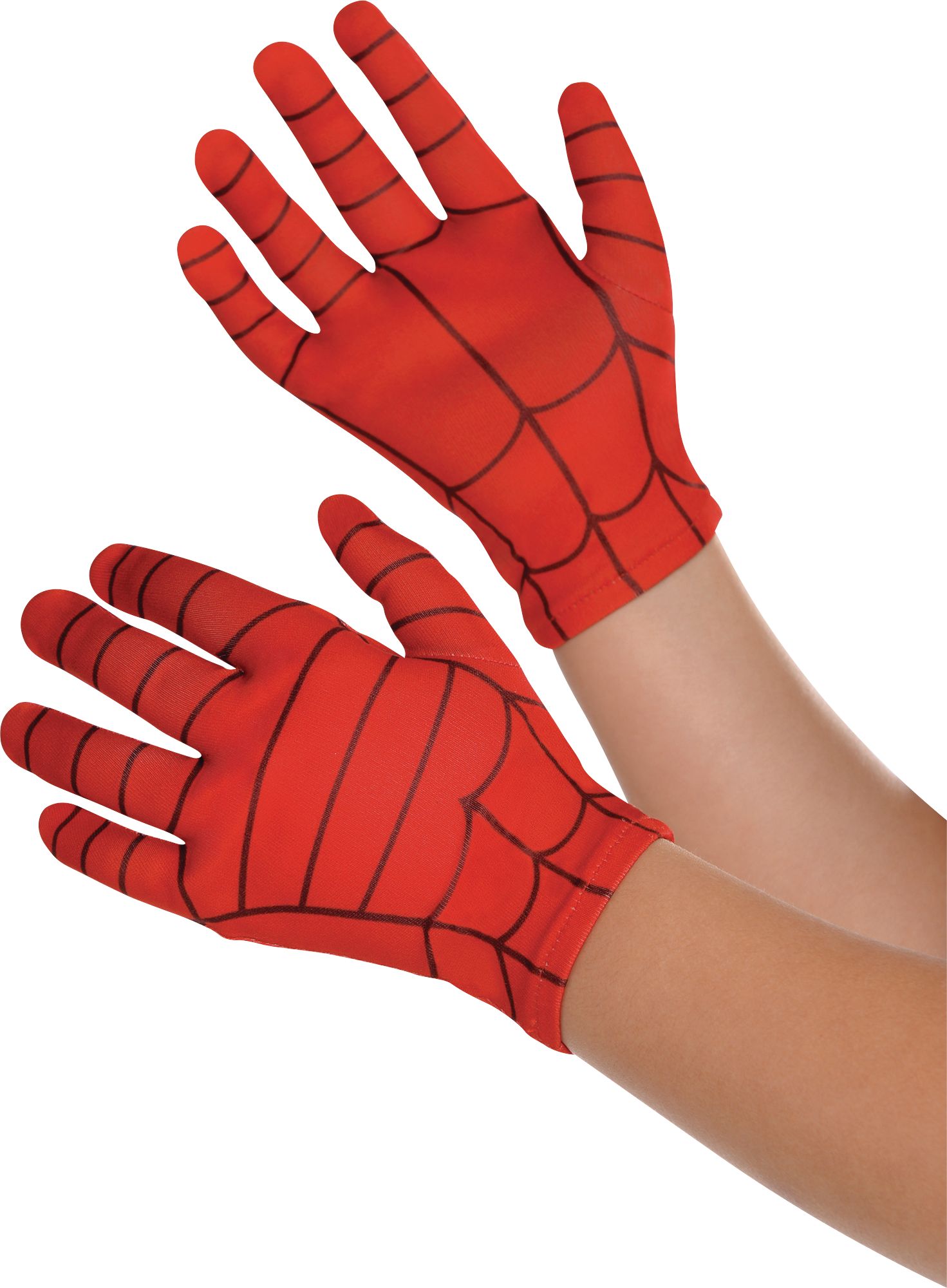Gants à motif de toile d'araignée Disney Marvel Spider-Man pour enfants,  rouge/noir, taille unique, accessoire de costume à porter pour l'Halloween