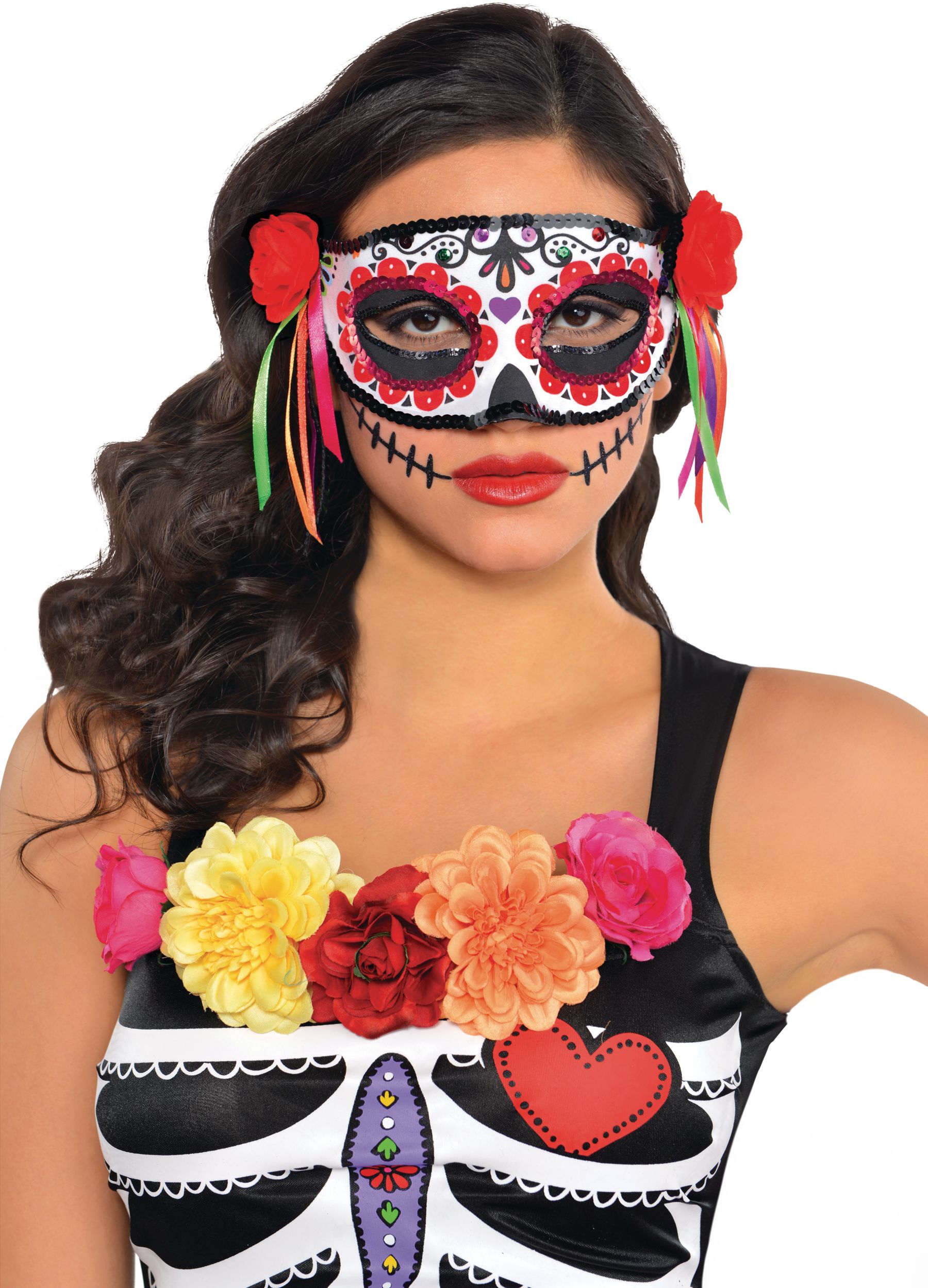 Day of the Dead Masquerade Mask Front_Flat