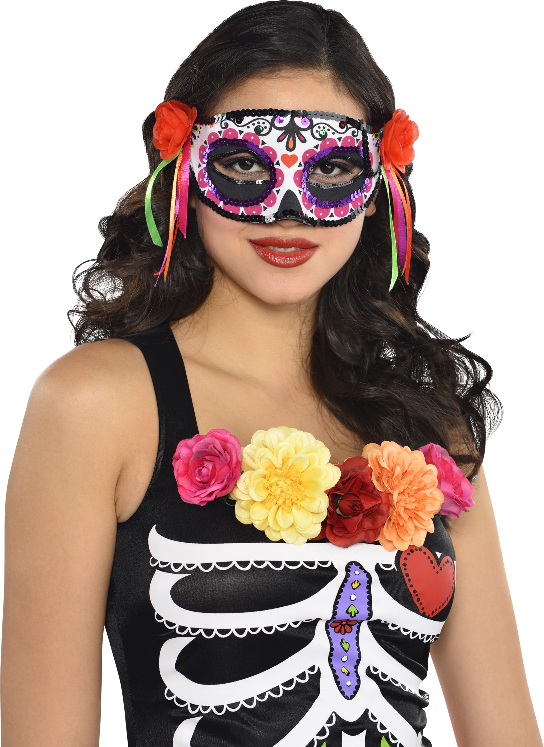 Day of the Dead Masquerade Mask Front_Flat