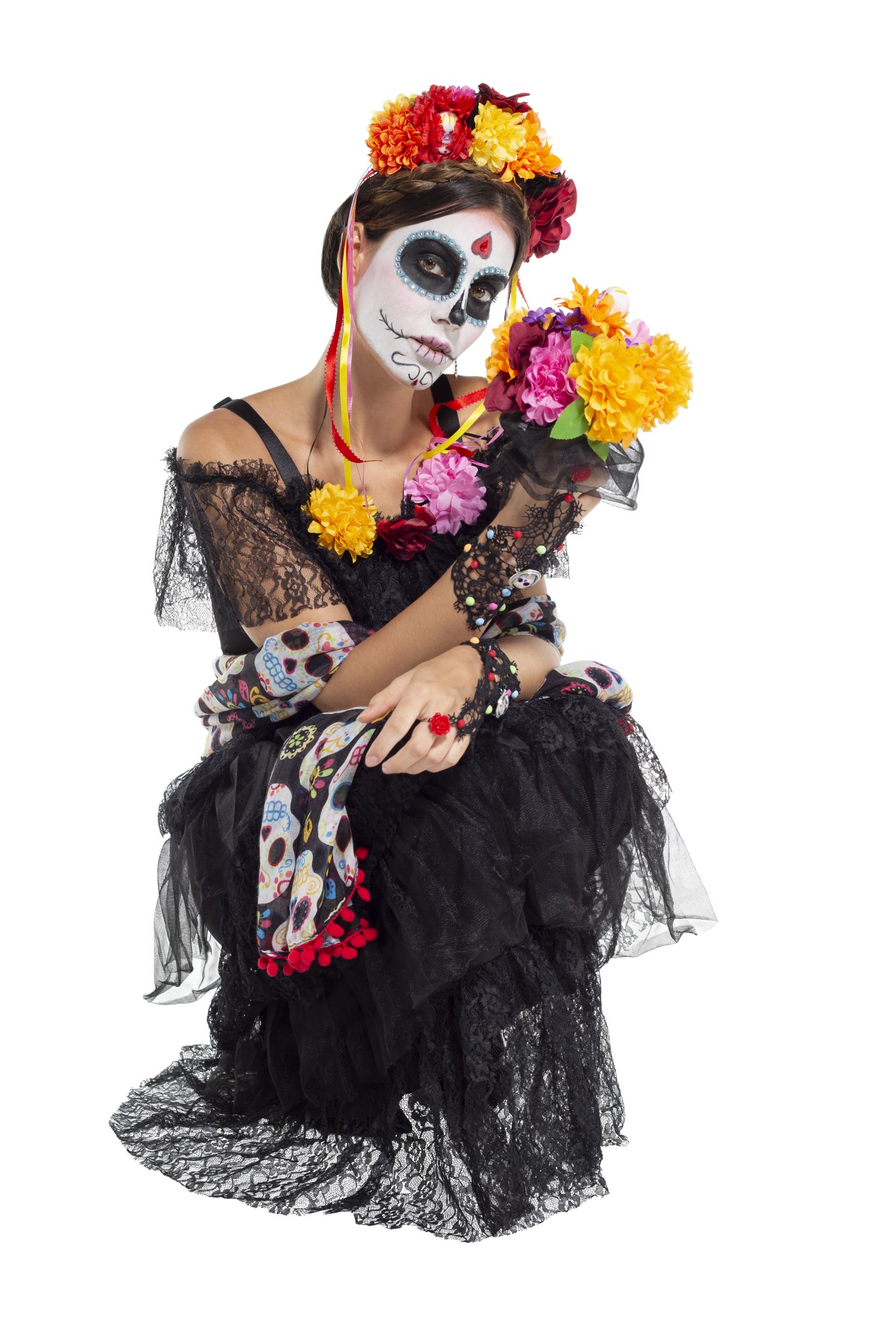 Serre-tête floral pour le Jour des morts Front_Angled_Right