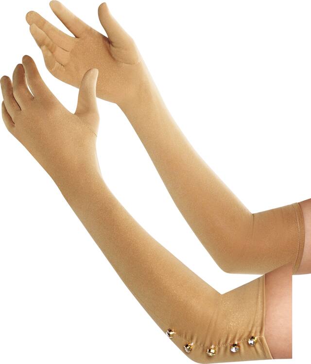 Adult 1920s Elbow Long Gloves, Gold, One Size, Wearable Costume Accessory for Halloween Composite_or_Mixed