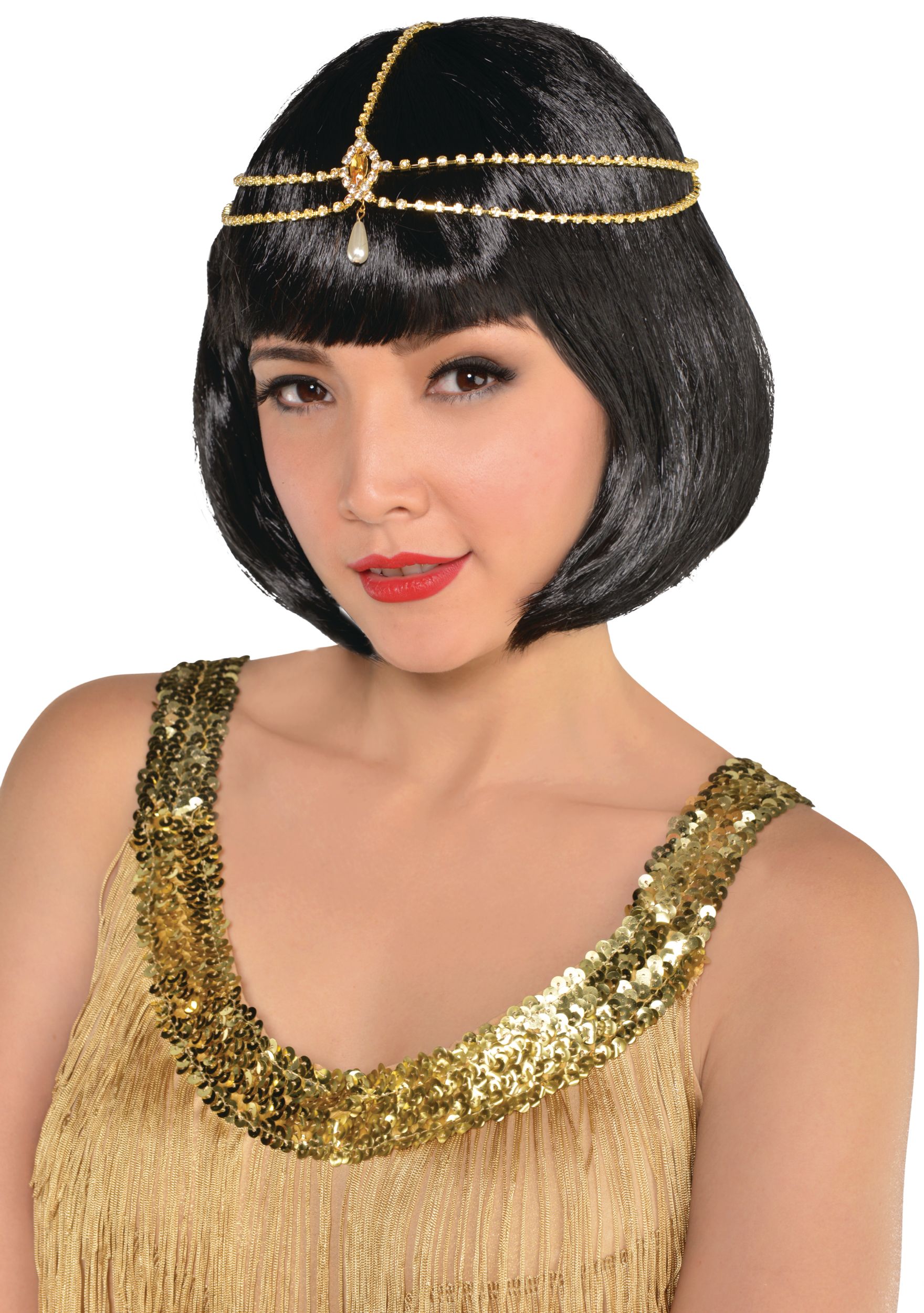 Roaring '20s Head Chain Party Hair Jewelry Front_Angled_Left