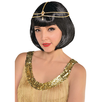 Roaring '20s Head Chain Party Hair Jewelry Front_Angled_Left
