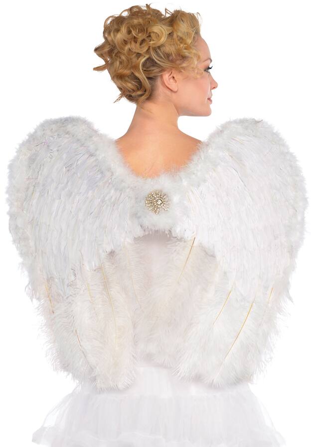 White Feather Angel Wings Costume Accessory main image 0
