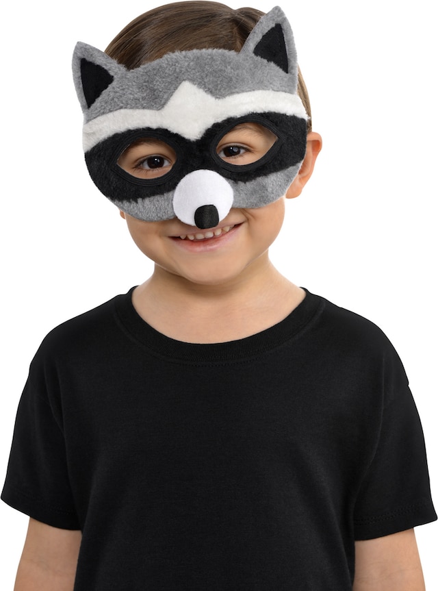 Masques De Raton Laveur 10 Pièces – Demi-visage, Non Tissé, élastique Réglable, 20x11 Cm, Fête, Halloween, Déguisement Enfant