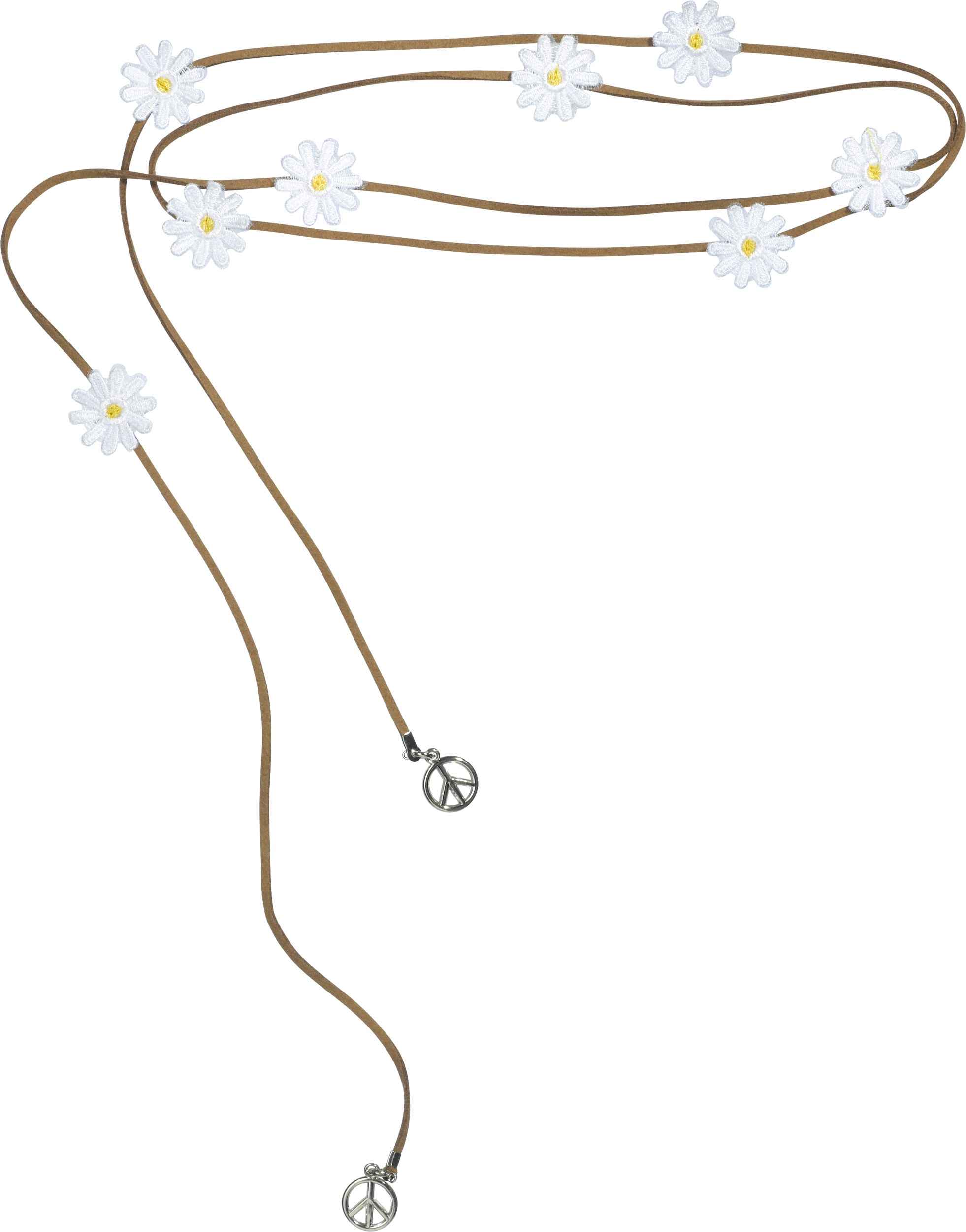 Hippie Festival Flower Headband, White, One Size, Wearable Costume Accessory for Halloween Overhead_Flat