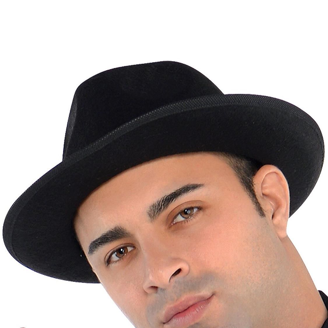 Men's Mafia Mob Gangsta Black/White Pinstriped Suit with Hat & Suspenders Halloween Costume, Plus Size CloseUp