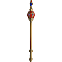 Sceptre du roi médiéval classique, doré/rouge/bleu, 32 po, accessoire de costume à porter pour l'Halloween Overhead_Flat