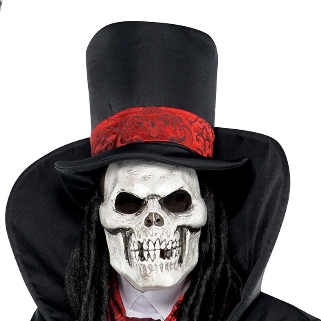 Costume La Mort sur son 31 pour hommes, noir, chapeau/masque/cape, choix de tailles CloseUp