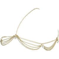 Bijoux de cheveux de déesse, doré, taille unique, accessoire de costume portable pour l'Halloween Front_Angled_Left