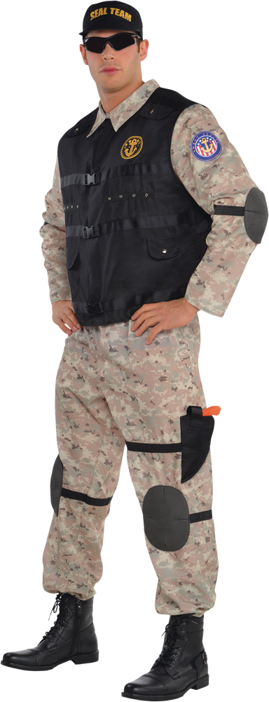 Men's SEAL Team Hero Army CamouflageOutfit with Shirt/Vest/Pants/Hat ...
