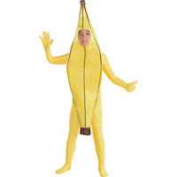 Kids' Banana Yellow Tunic with Hood Halloween Costume, One Size Front_Flat