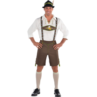 Costume M. Oktoberfest, hommes, combi-short brun avec chapeau et chaussettes, tailles variées