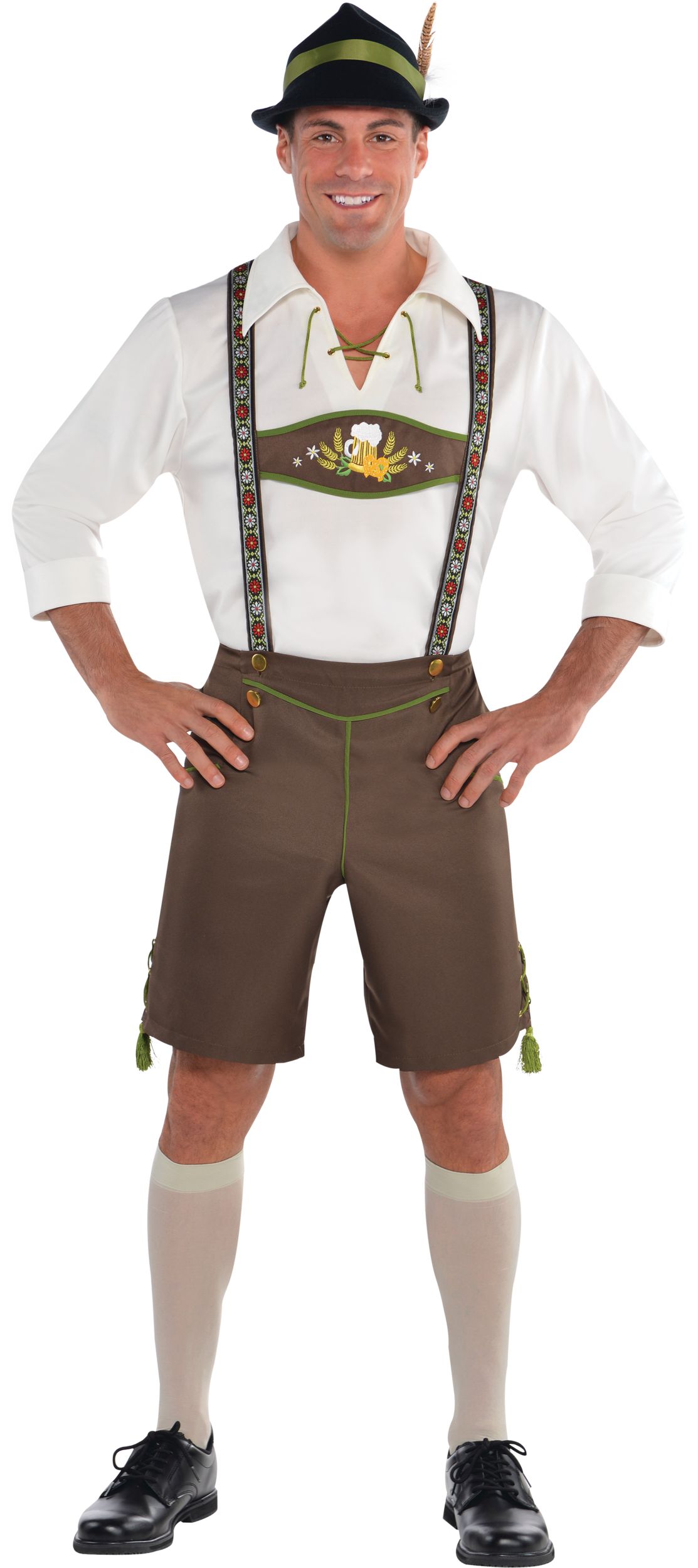 Men's OktoberfestWhite/Brown Romper with Hat Socks Halloween