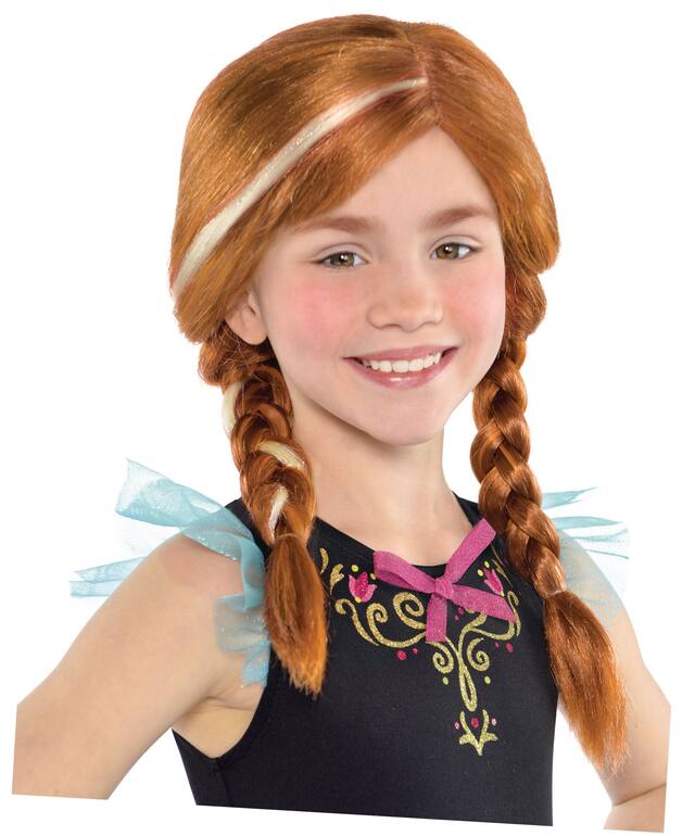 Child Frozen Anna Wig Front_Angled_Right