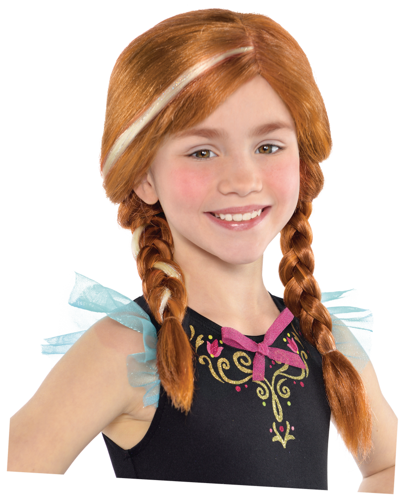 Perruque Princesse des Neiges de conte de fées avec nœud pour enfants