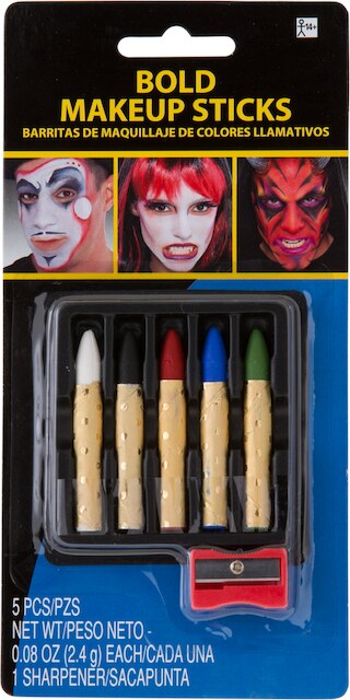 Bold Makeup Crayon Set to create Halloween Looks, Easy to Fill & Remove,  Mulit-Colour, 6pc | Canadian Tire