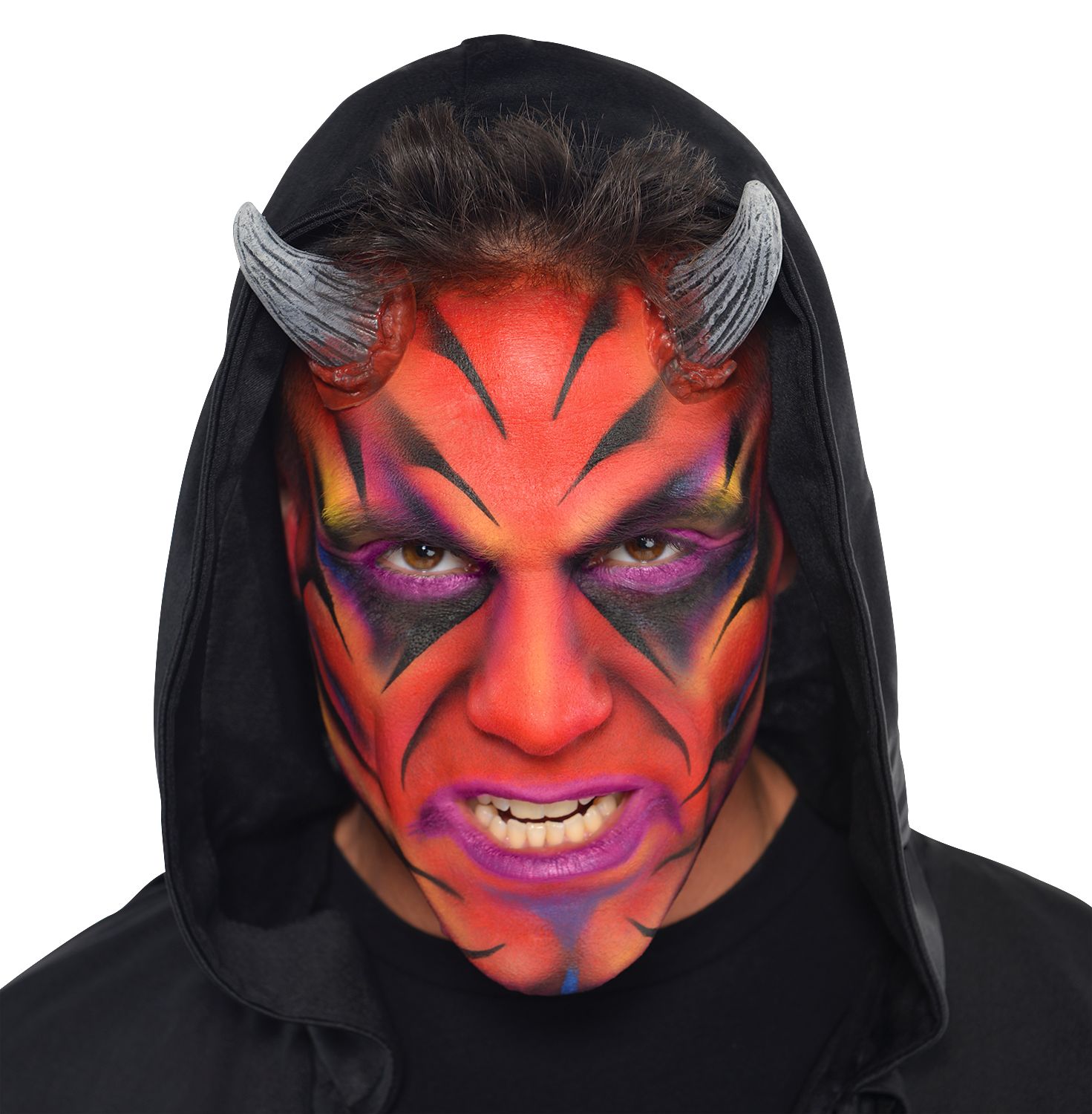 Bold Face Makeup Crayon Sticks with Sharpener, Multi-Coloured, 2.4-g, 6-pk, Costume Accessories for Halloween Front_Flat