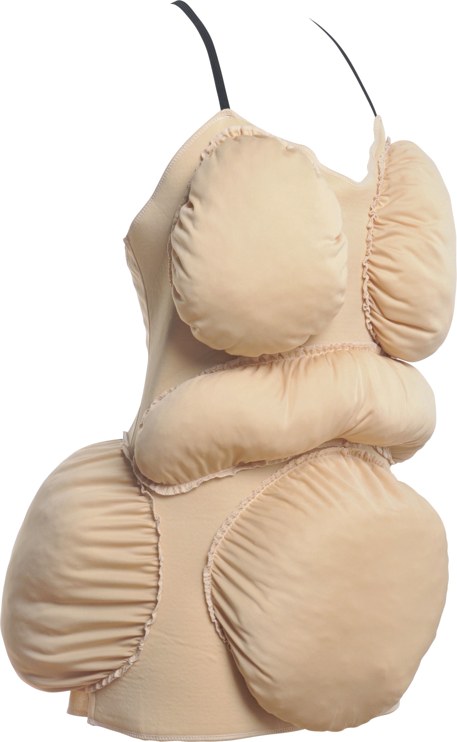 Fat Suit Tunic, Beige, One Size, Wearable Costume Accessory for Halloween Front_Angled_Right