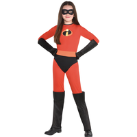 Costume d'Halloween Violette, Les Incroyable de Disney Pixar, tout-petits, combinaison rouge et noir avec gants, masque et couvre-bottes, tailles variées