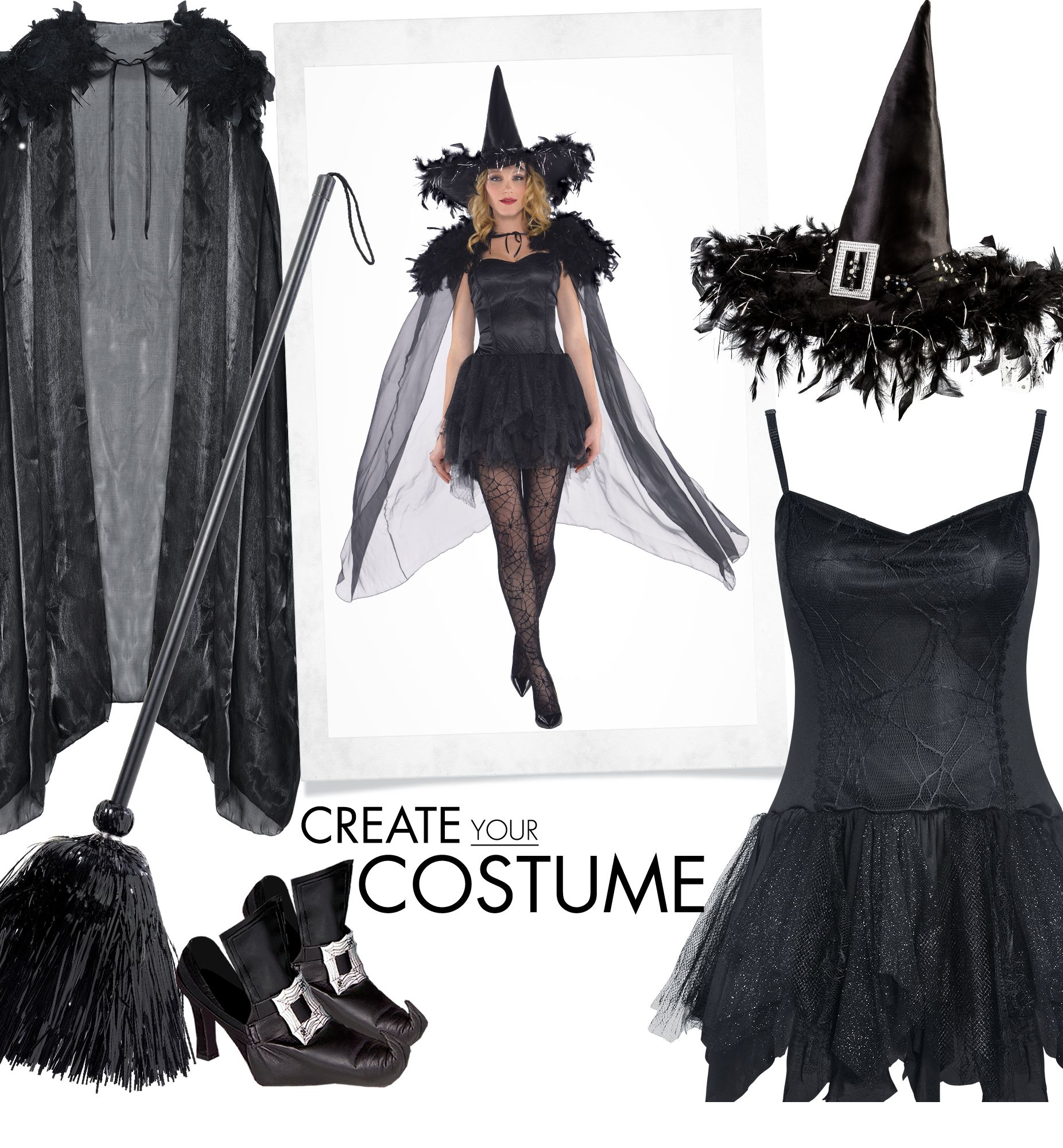 Feather Witch Halloween Costume Cape, Adult, One Size Front_Flat