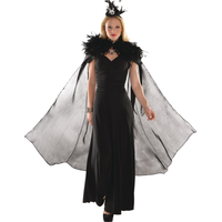 Feather Witch Halloween Costume Cape, Adult, One Size Front_Flat