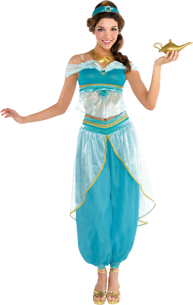 Women s Disney Aladdin Princess Jasmine Blue Outfit with Shirt