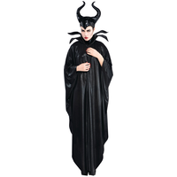 Women's Disney Sleeping Beauty Maleficent Black Dress with Headband Halloween Costume, Assorted Sizes