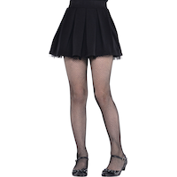 Kids' Fishnet Tights, Black, Assorted Sizes, Wearable Costume Accessory for Halloween Front_Flat