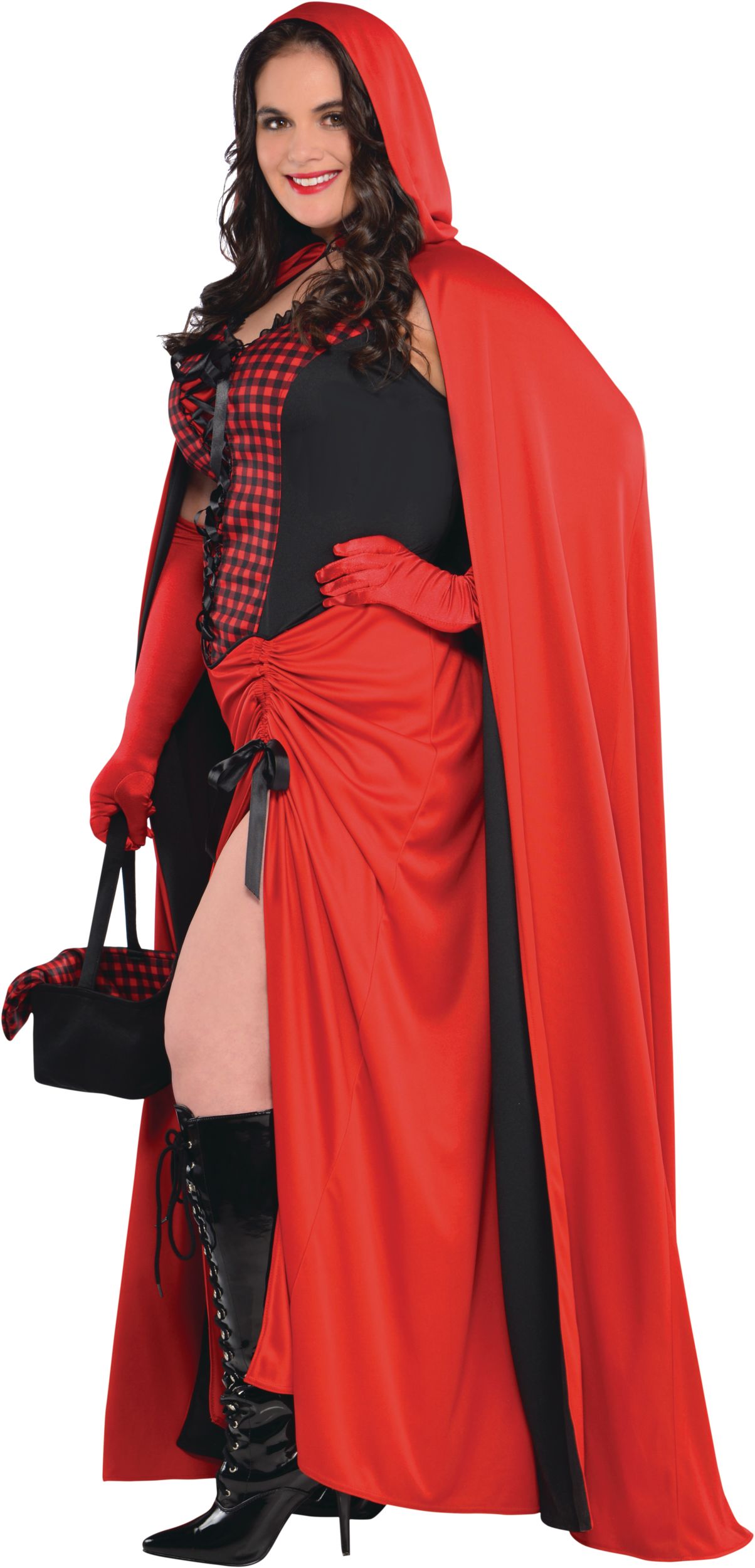 Adult Red Riding Hood Short Length Costume Ladies Dress with Cape