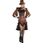 Women's Steamy Dreamy Steampunk Brown Corset Dress with Jacket/Hat/Goggles  Halloween Costume, Assorted Sizes