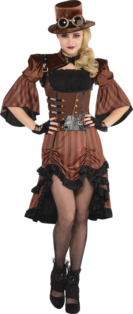 Supremely Unique Ladies Brown Leather Steampunk Costume Corset