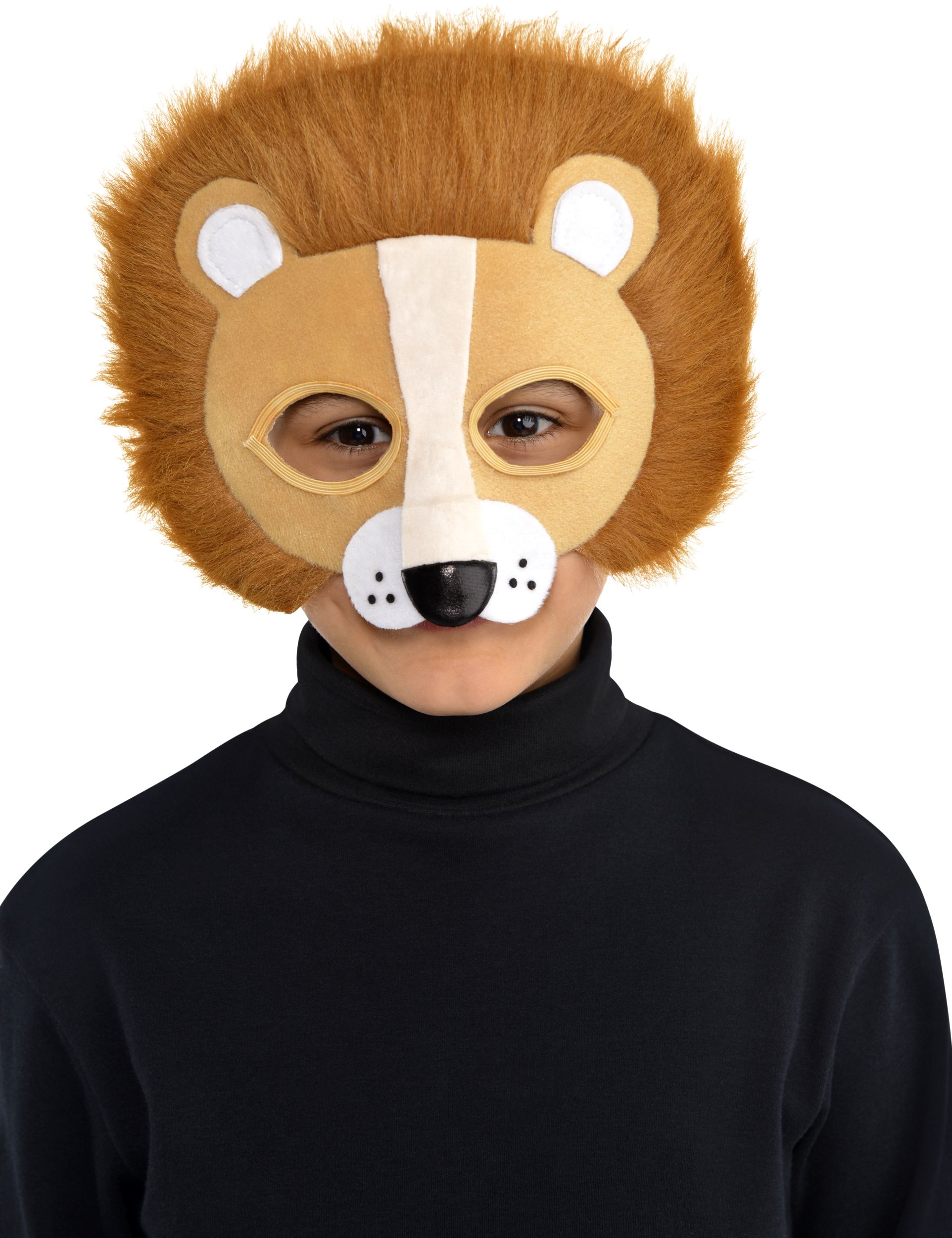 Kids' Plush Lion Party Mask Front_Flat